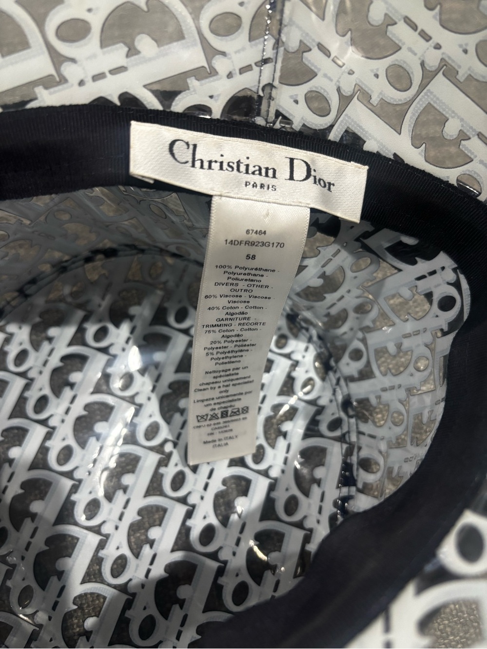 Christian Dior Blue Logo Rain Bucket Hat - Picture 3 of 5